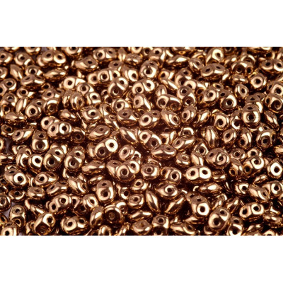 Czech SuperDuo Beads Jet Light Gold Bronze 23980/90219 | Matubo