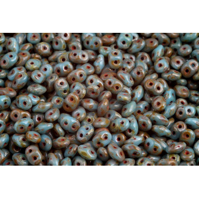 Matubo Superduo Turquoise Travertin 63030/86805 | 2-Hole Beads