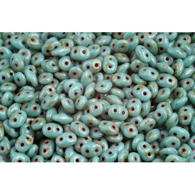 Matubo Superduo Turquoise Green Travertine 63130/86805 | 2.5x5mm