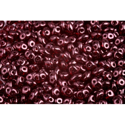 Czech Glass SuperDuo Beads Vega on Ruby 90080/15726 | Matubo