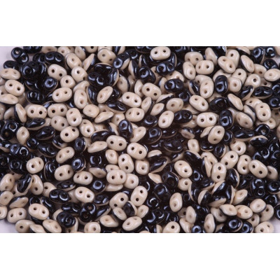 Matubo SuperDuo Duets 2.5 x 5mm Black/Beige DU0503849-14413