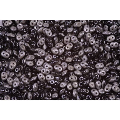 Matubo SuperDuo Duets Black/Grey Luster DU0503849-14449 | 2-Hole