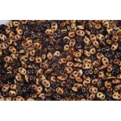 Matubo SuperDuo Duets Black/Beige Travertine DU0503849-86805 | 10g