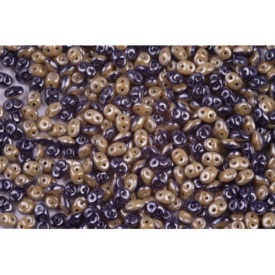 Matubo SuperDuo Duets Navy Ivory DU0533413-14400 | Czech Beads