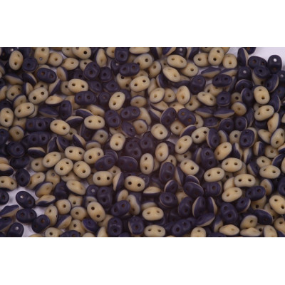Matubo SuperDuo Duets Navy/Ivory Matt DU0533413 | Czech Glass
