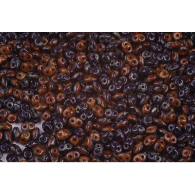 Matubo SuperDuo Duets Navy Ivory Travertine DU0533413-86800