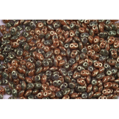 Matubo SuperDuo Duets 2.5 x 5mm Ivory Red Lustre DU0563132