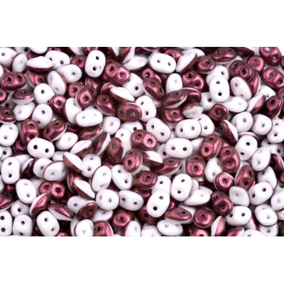 Matubo SuperDuo Duets Plum & Cream DUO503849-29064 | Czech Beads