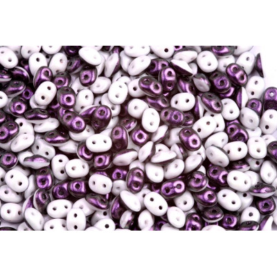 Matubo SuperDuo Duets Raspberry & Cream DUO503849-29014 | Czech Beads