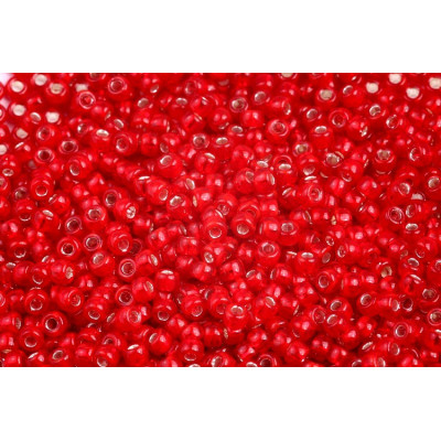 Matubo 8/0 Round Beads Opal Red Silver Lined 91250-81800 | 5g