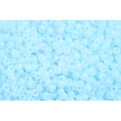 Matubo™ Round 8/0 Czech Glass Beads Opal Aqua Mat 61000/84110