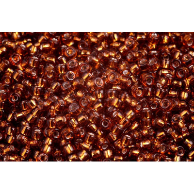 Tschechische Rocailles 8/0 Dark Topaz Silver Lined | Matubo