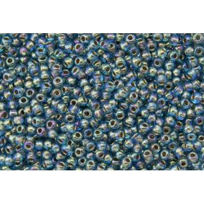 TOHO Round 15/0 Seed Beads Gold-Lined Rainbow Aqua 995 | 5g