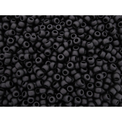 TOHO Round Seed Beads 15/0 Opaque-Frosted Jet 49F | Japan Glass