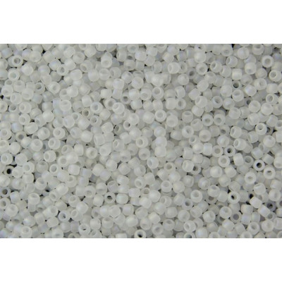 TOHO Round 15/0 Trans-Rainbow-Frosted Crystal 161F | Japanese Beads