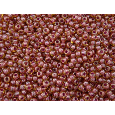 TOHO Round 15/0 Seed Beads Lt. Topaz Pink Lined 960 | Japanese Glass