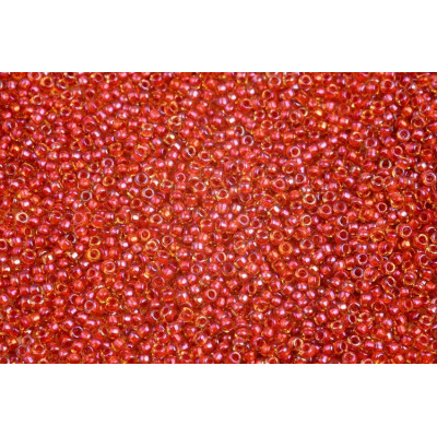 TOHO Round 15/0 Lt Topaz Brick Red Lined 951 | 5g Japanese Beads