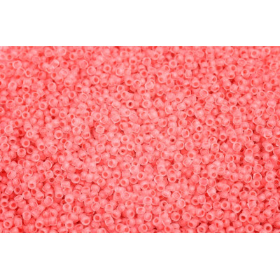 TOHO 15/0 Salmon Lined Crystal Rainbow Matte Beads 779FM | 5g