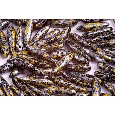 Preciosa Thorn 5x16mm Tweedy Yellow 23980/45701 | Czech Glass Beads