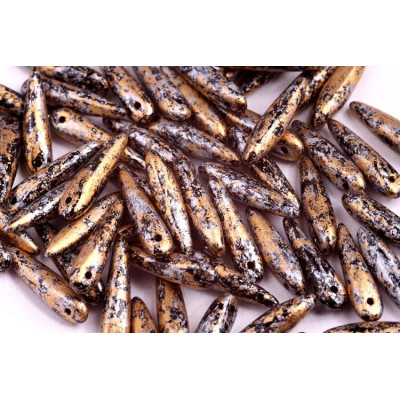 Preciosa Thorn Beads 5x16mm Tweedy Gold 23980/45704 | Czech Glass