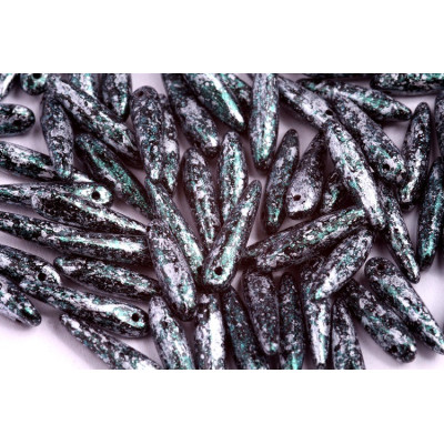 Preciosa Thorn Beads 5x16mm Tweedy Green 23980/45707 | Czech Glass