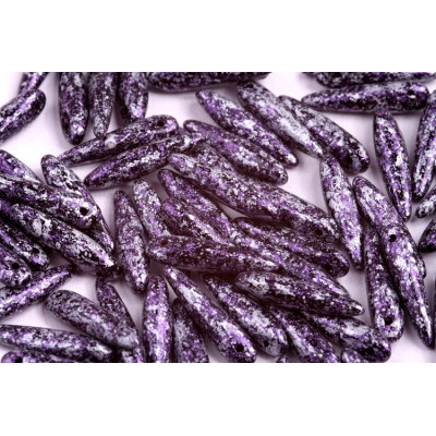Preciosa Thorn Beads 5x16mm Tweedy Violet 23980/45710 | Czech Glass