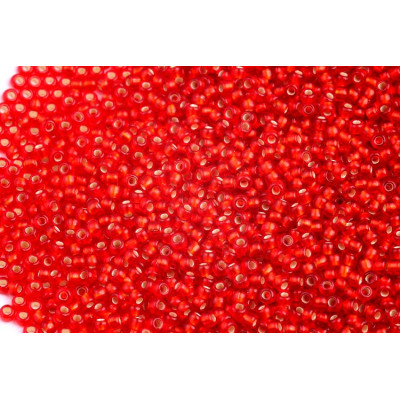 TOHO 11/0 Round Ruby Silver Lined Matte 25BF | Japanese Glass Beads