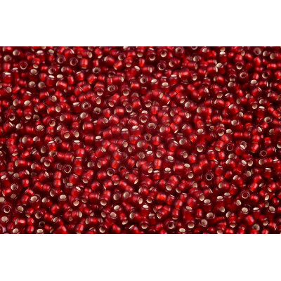 TOHO Round 11/0 Seed Beads Garnet Silver Lined Matte 25DF | 10g