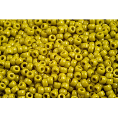 Matubo Round 7/0 Opaque Peridot Green 53410 | Czech Glass Beads