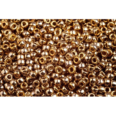 Matubo 7/0 Round Beads Crystal Full Amber 26440 | Czech Glass