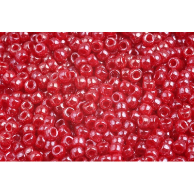 Matubo 7/0 Round Beads Opal Red White Lustre 91250 | Czech Glass