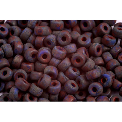 Matubo Round 2/0 Matte Blue Travertine 33050/85805 | Czech Glass Beads