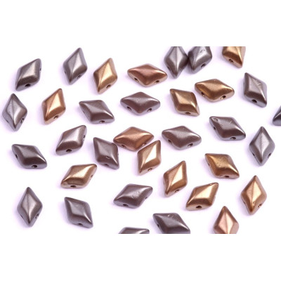 Matubo GemDuo Czech Glass Beads Grey Rainbow 00030/01670 8x5mm