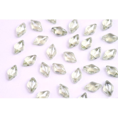 Matubo GemDuo 8x5mm Crystal Green Luster 00030/14457 | Czech Glass