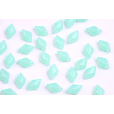 Matubo GemDuo Beads 8x5mm Opal Green Aqua 61100 | Czech Glass
