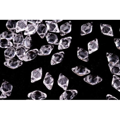 Matubo GemDuo Beads 8x5mm Crystal 00030 | Czech Glass Beads