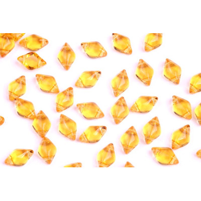 Matubo GemDuo Czech Glass Beads 8x5mm Topaz 10060 | 2-Hole Beads