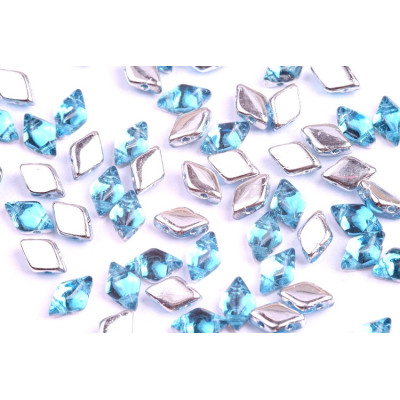 GemDuo Beads Aquamarine Labrador 60020/27002 | Matubo Czech Glass