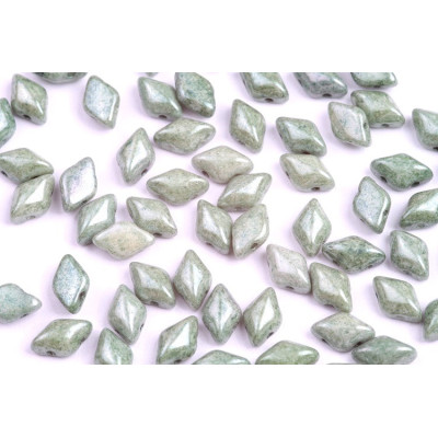 Matubo GemDuo 8x5mm Chalk Green Luster 14459 | Czech Glass Beads