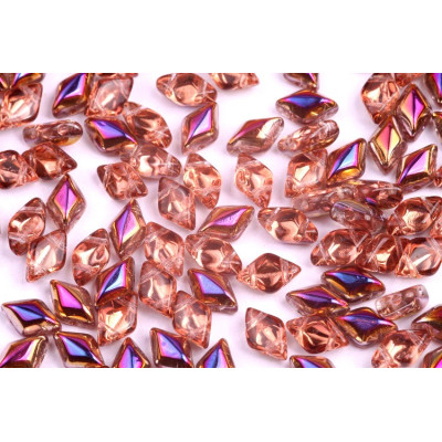 Czech Glass Matubo GemDuo Beads 8x5mm Rosaline Sliperit 70120/29500