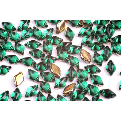 Matubo GemDuo 8x5mm Emerald Amber 50720/26642 | Czech Glass Beads