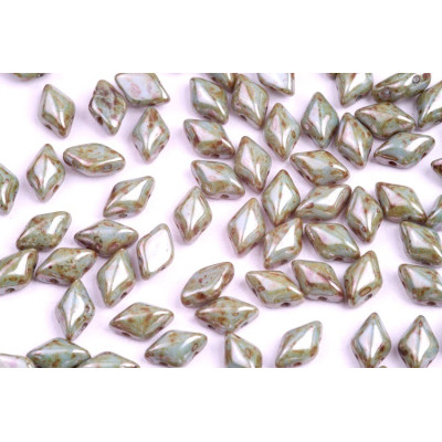 Matubo GemDuo 8x5mm Chalk Blue Glaze 03000/65431 | Czech Beads