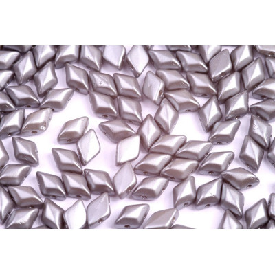 Matubo GemDuo 8x5mm Pastel Light Grey Silver 02010/25028 Glass Beads