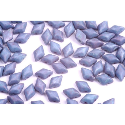 Matubo GemDuo 8x5mm Turquoise Blue Nebula Mat 85001 | Czech Beads