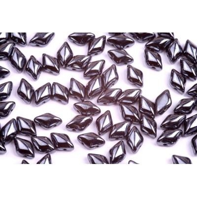 Matubo GemDuo 8x5mm Jet Hematite 23980/14400 | Czech Glass Beads