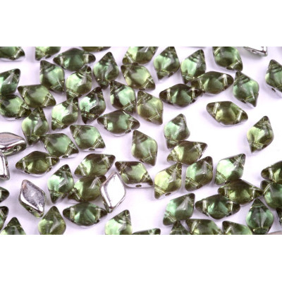 Matubo GemDuo 8x5mm Sage Green Silver 50400/26901 | Glass Beads