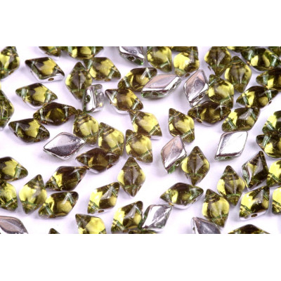 Matubo GemDuo 8x5mm Olive Green Backlit 50100/27102 | Czech Beads