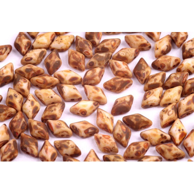 Matubo GemDuo 8x5mm Chalk Travertin 03000/85806 | Czech Glass Beads