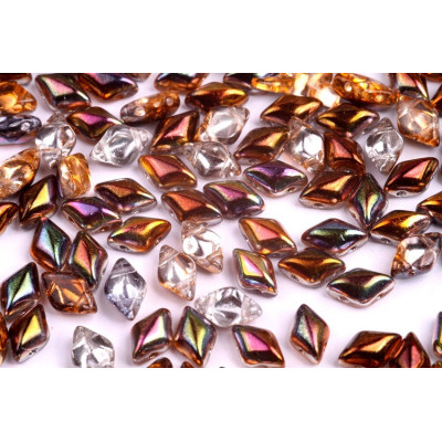 Matubo GemDuo Magic Orange Grey 00030/95300 8x5mm | Czech Glass