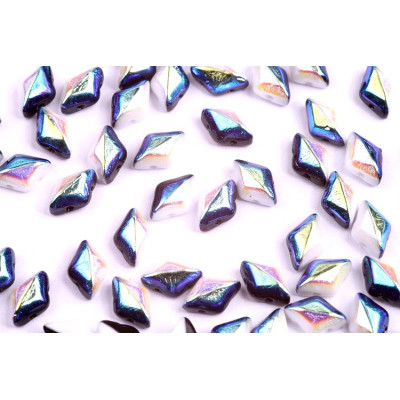 Matubo GemDuo Duets Black/White AB 8 x 5mm GD8503849 | Czech Beads